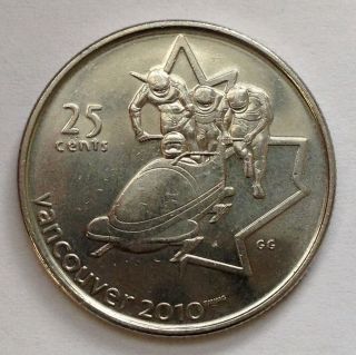 2008 25c Bobsled Canada 25 Cents ' Olympics Vancouver 2010 ' photo