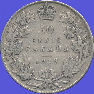 1919 Canada Silver 50 Cent Piece (11.  66 Grams.  925 Silver) No Tax photo