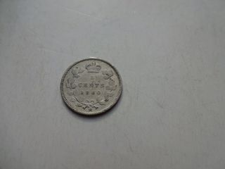 1880 H Canada Canadian Silver Five 5 Cent Nickel In photo