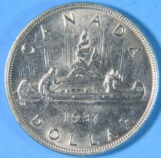 1937 Canada George Vi Silver Dollar $1 Uncirculated Unc Coin photo