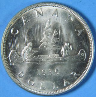 1935 Canada George V Silver Dollar $1 Gem Uncirculated Unc Coin photo