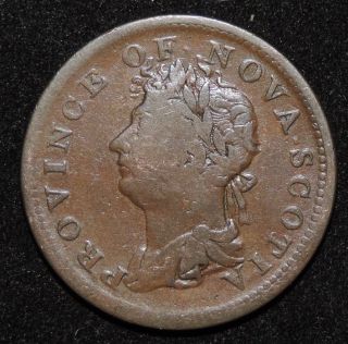 1823 Province Of Nova Scotia One Half Penny Token Canada Charlton Ns - 1 photo
