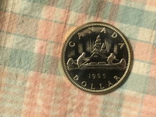 Canada 1965 Proof Like Silver Dollar,  Some Toning,  2 photo