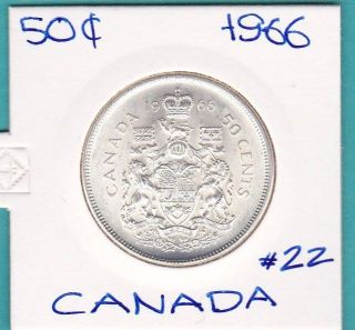 The Old Canada Silver Half Dollar 1966 22 Coin. photo