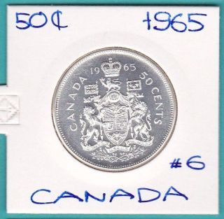 The Old Canada Silver Half Dollar 1965 Coin 6. photo