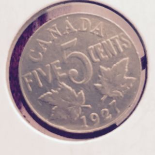 1927 Canada 5 Cents Nickel L@@k 4086 photo