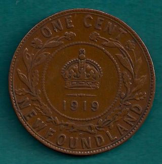 1919 Newfoundland (canada) Large Cent Vintage Canadian George V Coin photo