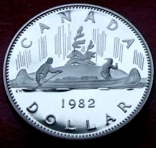 Rare Low Mintage 1982 Canada Royal Voyageur Dollar.  Mintage Of 180,  000 photo