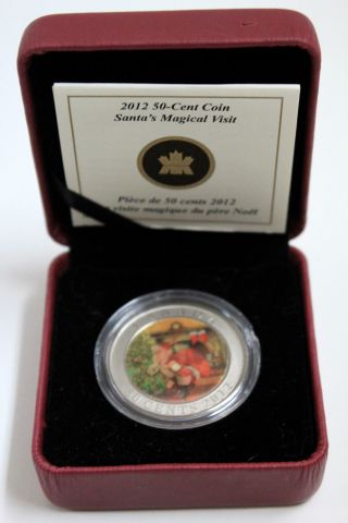 2012 Canada 50 - Cent Santa`s Magical Visit Lenticular Christmas Coin 20759 /25000 photo