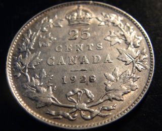 1928 Canada Silver 25¢ Coin – – George V Twenty - Five Cents (quarter) photo