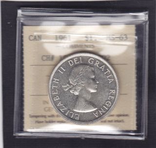 1961 Silver Dollar In Ms - 63,  Iccs Certified Rev - 002 Arrow Head photo