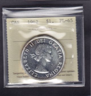 1962 Silver Dollar In Pl 65,  Iccs Certified,  (yu 572). photo