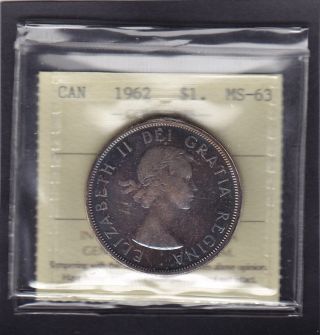 1962 Silver Dollar In Ms - 63,  Iccs Certified,  (xke 962). photo