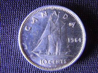 1964 - Canada 10 Cent Coin (silver) - Canadian - Dime - World - 72e photo