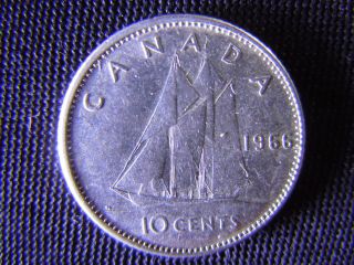 1966 - Canada 10 Cent Coin (silver) - Canadian Dime - World - 73e photo