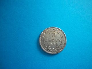 Newfoundland Canada Fine 10 Cent Coin 1943 Circulated photo