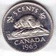 1965 Canada Iccs Graded 5 - Cent Nickel Coin - Pl 66 Heavy Cameo Coins: Canada photo 1