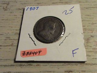 1907 Canadian Silver Quarter - Zbh404 photo
