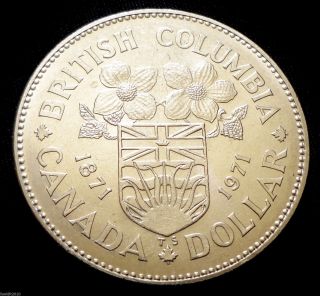 , Canada 1971 1 Dollar Elizabeth Ii British Columbia Luster photo