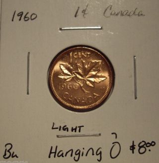 Canada Elizabeth Ii 1960 Hanging 0 Small Cent - Bu photo