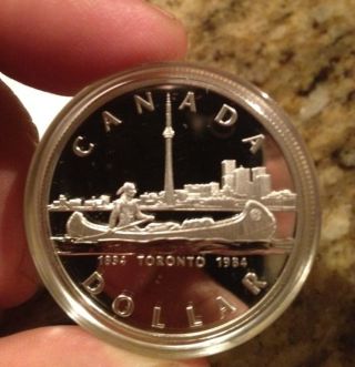 1984 Toronto Commemorative Canada Proof Silver Dollar And photo