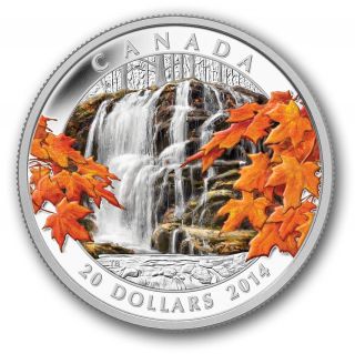 2014 $20 Pure Silver Coin - Autumn Falls photo