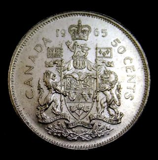 1965 Silver Half Dollar Canada 50c photo