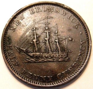 1854 Token Of Brunswick Half Penny Token photo