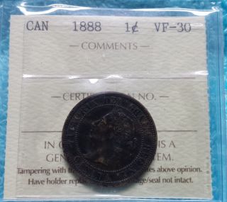 Canada 1888 One Cent Iccs Vf - 30 photo