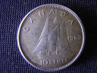 1963 - Canada 10 Cent Coin (silver) - Canadian Dime - World - 47d photo