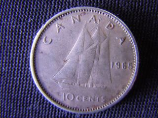 1965 - Canada 10 Cent Coin (silver) - Canadian Dime - World - 40d photo