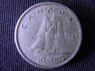 1965 - Canada 10 Cent Coin (silver) - Canadian Dime - World - 27d photo