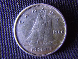 1960 - Canada 10 Cent Coin (silver) - Canadian Dime - World - 23f photo