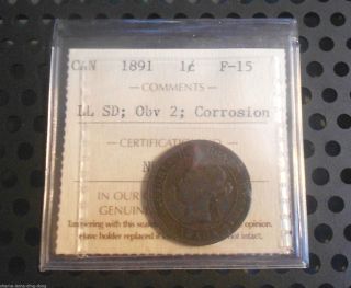 Canada Large Cent Ll Sd Obv 2 Iccs F - 15 photo