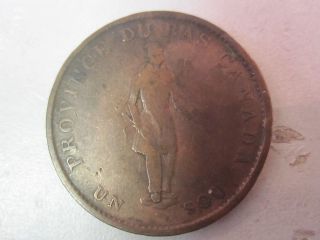 1837 Canada Half Penny Banque Du Peuple Quebec Bank Token Circulated Coin photo