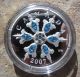Canada 2007 $20 Blue Swarovski Crystal Snowflake Silver Piedfort Pristine Proof Coins: Canada photo 1
