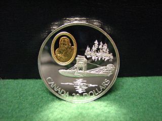 1994 Canada $20 Sterling Silver Aviation Proof Flight In Canada Curtiss Hs - 2l photo