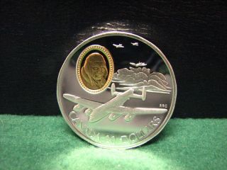 1990 Canada $20 Sterling Silver Aviation Proof Flight In Canada Lancaster photo