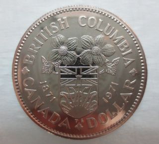 1971 Canada Centennial Of British Columbia Proof - Like One Dollar Coin photo