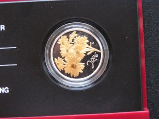2006 50 Cents Golden Daisy Sterling Silver Coin Limited Mintage 23,  000 photo