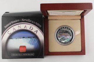 Canada 2003 $20 1 Oz 9999 Silver Niagrall Falls Proof Hologram Coin,  Box & photo