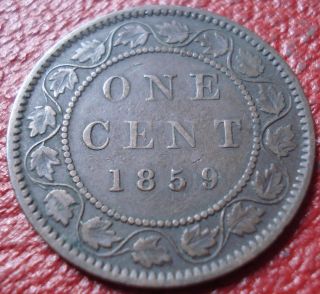 1859 Canada Large Cent In Fine photo
