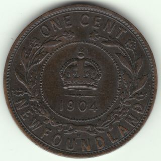 1904h Newfoundland 1 Cent Coin photo