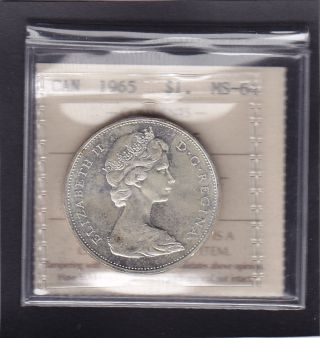 1965 Type 1 Smbds Ptd 5 Silver Dollar Iccs Graded Ms - 64 photo