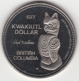 1977 Kwakiutl Expired Trade Dollar - Bc - Still In Plastic Holder photo
