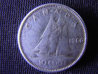 1960 - Canada 10 Cent Coin (silver) - Canadian Dime - World - 25d photo