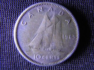 1965 - Canada 10 Cent Coin (silver) - Canadian Dime - World - 74d photo