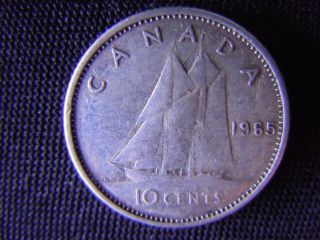 1965 - Canada 10 Cent Coin (silver) - Canadian Dime - World - 47 - Q photo