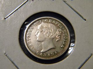 1871 Canadian Ten Cents Victoria Silver Coin photo