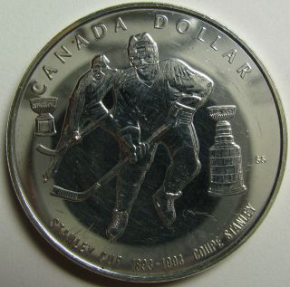 1993 Bu $1 Centenary Stanley Cup.  925 Silver Dollar Canada Impaired Clearance photo